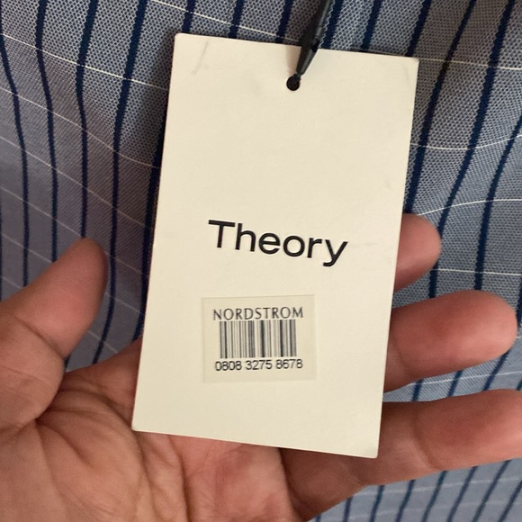 BNWT Theory Classic Skinny Pant Blue Midnight Multi Screen Viscose - Picture 7 of 9